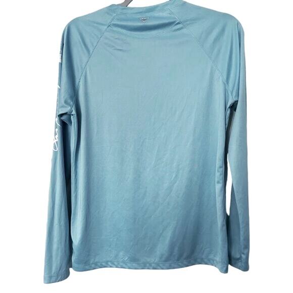 Columbia Men's Terminal Tackle Long Sleeve Shirt  Blue Size L Sun Protection - Picture 3 of 11